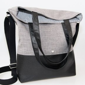 Schultertasche Nicola schwarz-grau